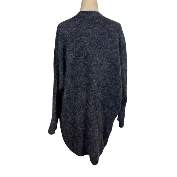Eileen Fisher Mohair Plush Melange V-neck Button Down Boyfriend Cardigan Sweater - Picture 6 of 9
